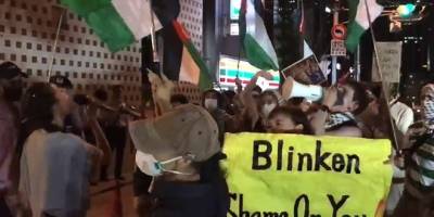 Blinken, Tokyo'da Filistin destekçileri tarafından protesto edildi