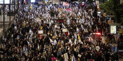 Telaviv’de ateşkes ve esir takası talebiyle gösteriler düzenlendi